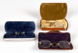 3 lorgnons - pince nez dans 3 boîtes